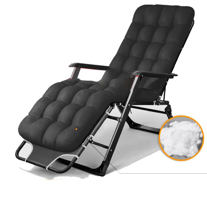 Contemporary Position Lock Standard Recliner with Independent Foot Movement Recliner & Cushion Black Cotton Clearhalo 'Chairs & Seating' 'furn' 'furn_recliners' 'Furniture' 'Living Room Furniture' 'Recliners' 7793096