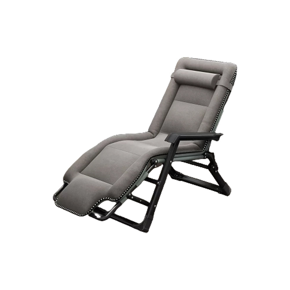Ergonimic Recliner in Contemporary Black Metal Base with Tufted Back Deck Chair Gray Clearhalo 'Chairs & Seating' 'furn' 'furn_recliners' 'Furniture' 'Living Room Furniture' 'Recliners' 7793126