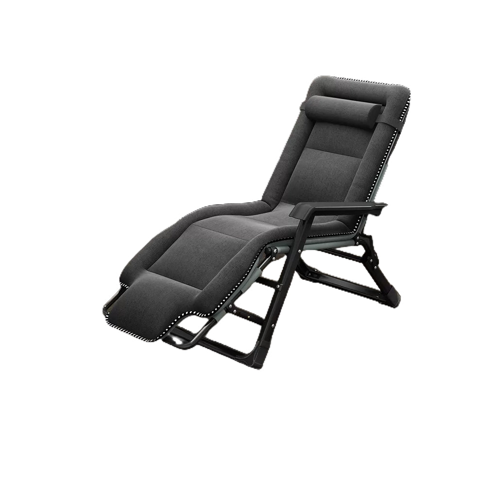 Ergonimic Recliner in Contemporary Black Metal Base with Tufted Back Deck Chair Dark Gray Clearhalo 'Chairs & Seating' 'furn' 'furn_recliners' 'Furniture' 'Living Room Furniture' 'Recliners' 7793128