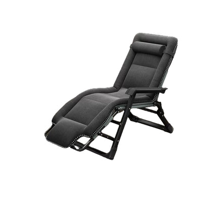 Ergonimic Recliner in Contemporary Black Metal Base with Tufted Back Deck Chair Dark Gray Clearhalo 'Chairs & Seating' 'furn' 'furn_recliners' 'Furniture' 'Living Room Furniture' 'Recliners' 7793128