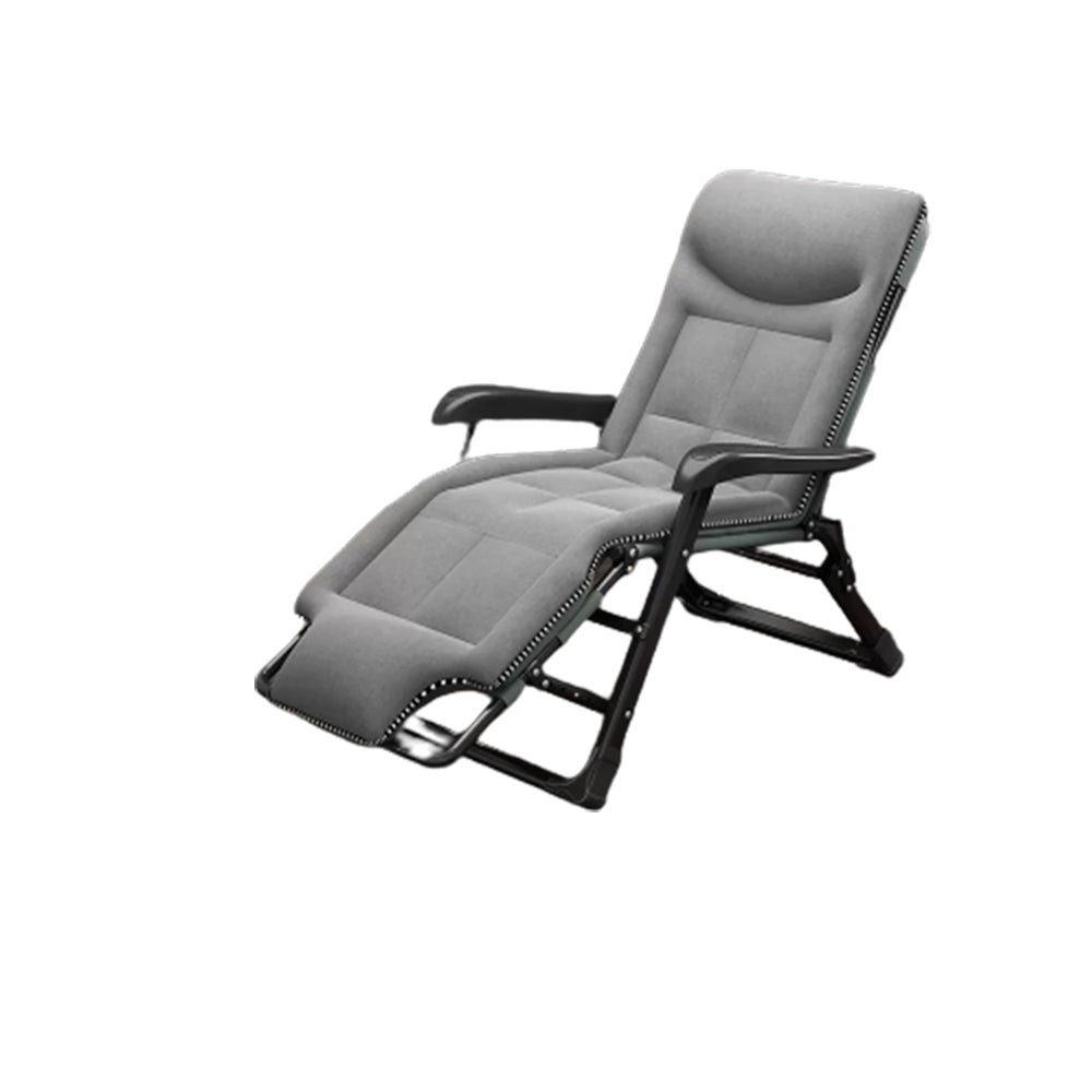 Ergonimic Recliner in Contemporary Black Metal Base with Tufted Back Recliner & Cushion Light Grey Clearhalo 'Chairs & Seating' 'furn' 'furn_recliners' 'Furniture' 'Living Room Furniture' 'Recliners' 7793131