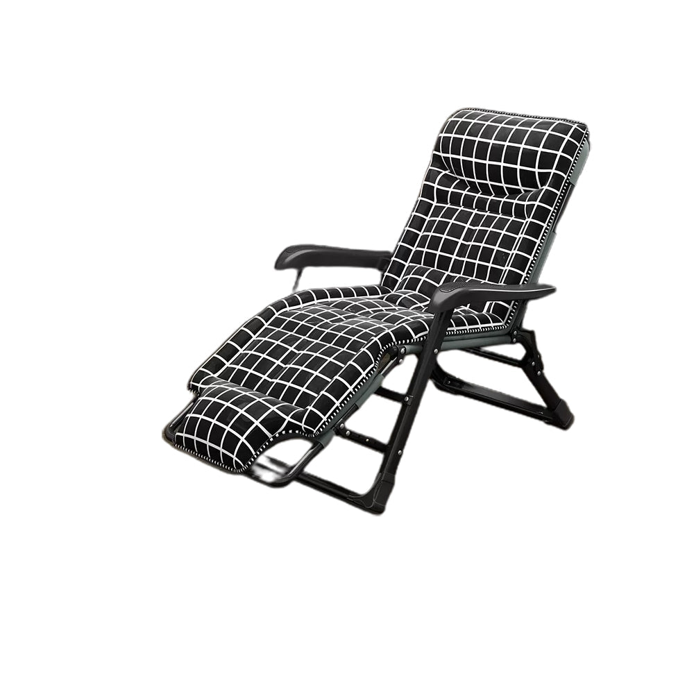 Ergonimic Recliner in Contemporary Black Metal Base with Tufted Back Recliner & Cushion Black White Clearhalo 'Chairs & Seating' 'furn' 'furn_recliners' 'Furniture' 'Living Room Furniture' 'Recliners' 7793136