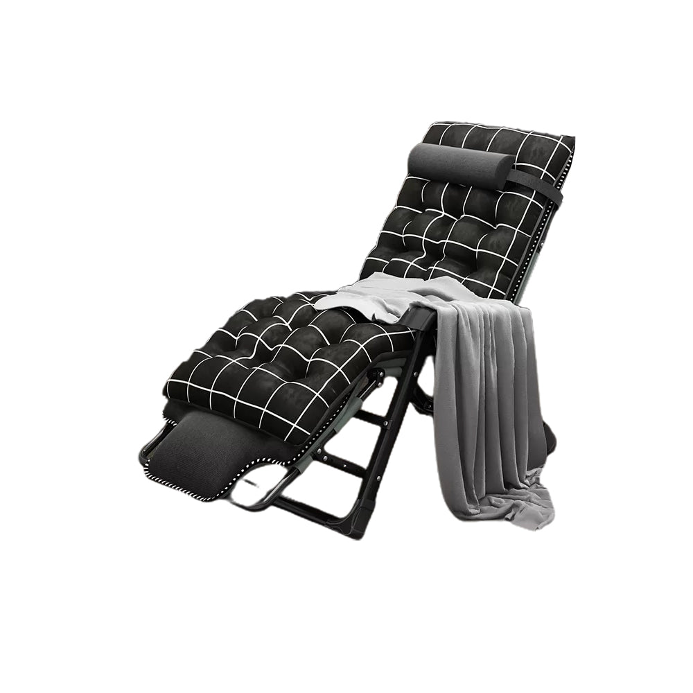 Ergonimic Recliner in Contemporary Black Metal Base with Tufted Back Recliner & Blanket & Cushion & Head Support Dark Gray Clearhalo 'Chairs & Seating' 'furn' 'furn_recliners' 'Furniture' 'Living Room Furniture' 'Recliners' 7793139