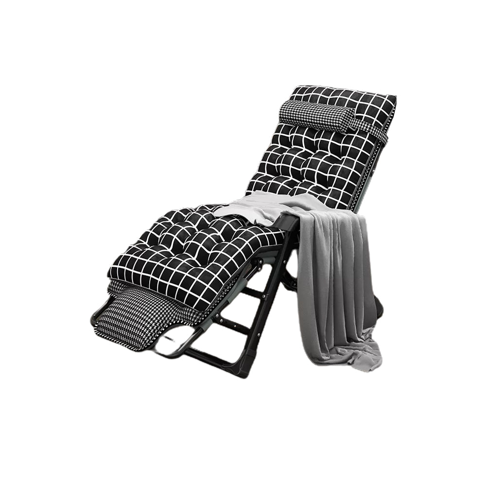 Ergonimic Recliner in Contemporary Black Metal Base with Tufted Back Recliner & Blanket & Cushion & Head Support Houndstooth pattern Clearhalo 'Chairs & Seating' 'furn' 'furn_recliners' 'Furniture' 'Living Room Furniture' 'Recliners' 7793141