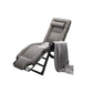 Ergonimic Recliner in Contemporary Black Metal Base with Tufted Back Recliner & Blanket & Crystal Velvet Cushion & Head Support Gray Clearhalo 'Chairs & Seating' 'furn' 'furn_recliners' 'Furniture' 'Living Room Furniture' 'Recliners' 7793144
