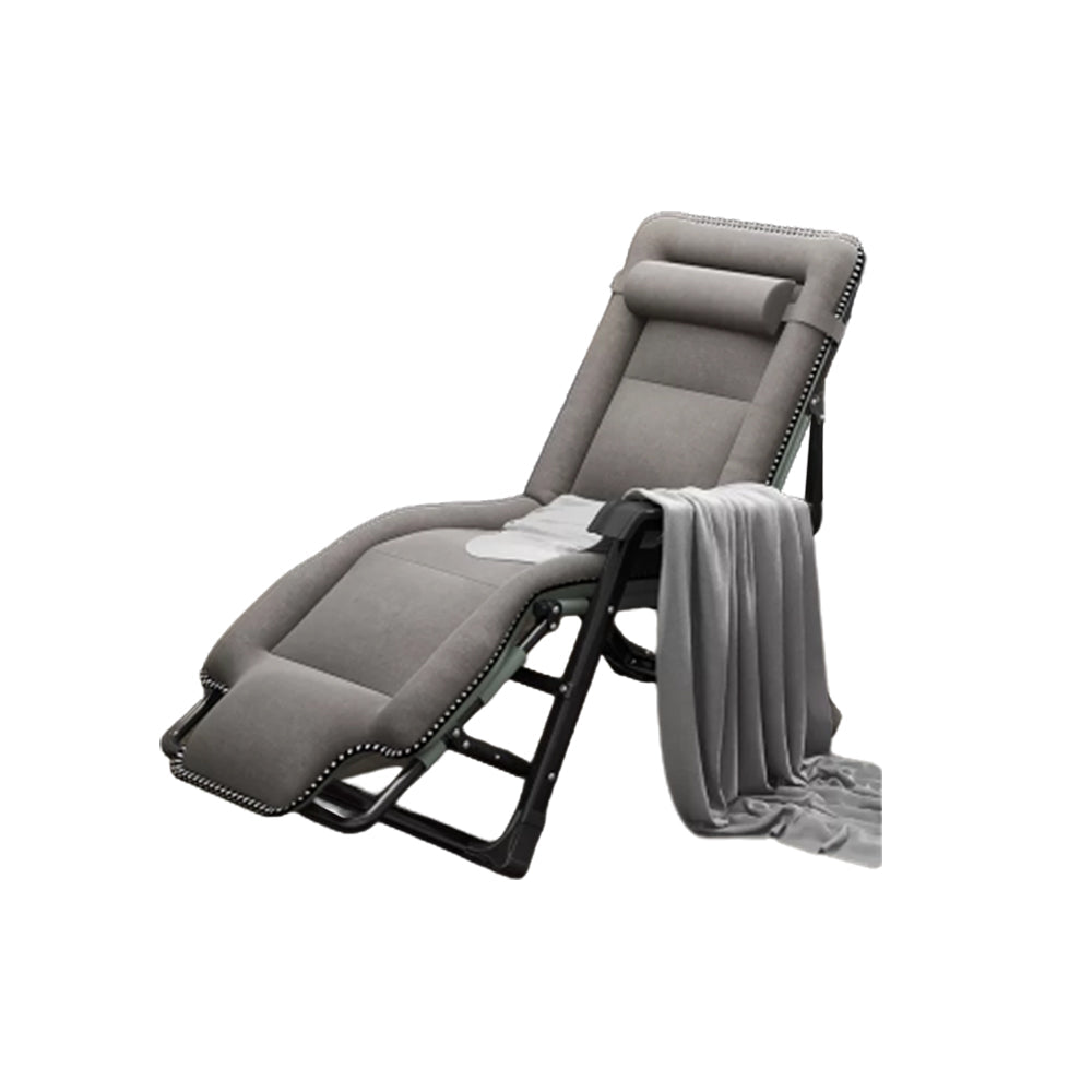 Ergonimic Recliner in Contemporary Black Metal Base with Tufted Back Recliner & Cushion & Head Support & Head Support Gray Clearhalo 'Chairs & Seating' 'furn' 'furn_recliners' 'Furniture' 'Living Room Furniture' 'Recliners' 7793148