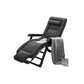 Ergonimic Recliner in Contemporary Black Metal Base with Tufted Back Recliner & Blanket & Crystal Velvet Cushion & Head Support Dark Gray Clearhalo 'Chairs & Seating' 'furn' 'furn_recliners' 'Furniture' 'Living Room Furniture' 'Recliners' 7793151