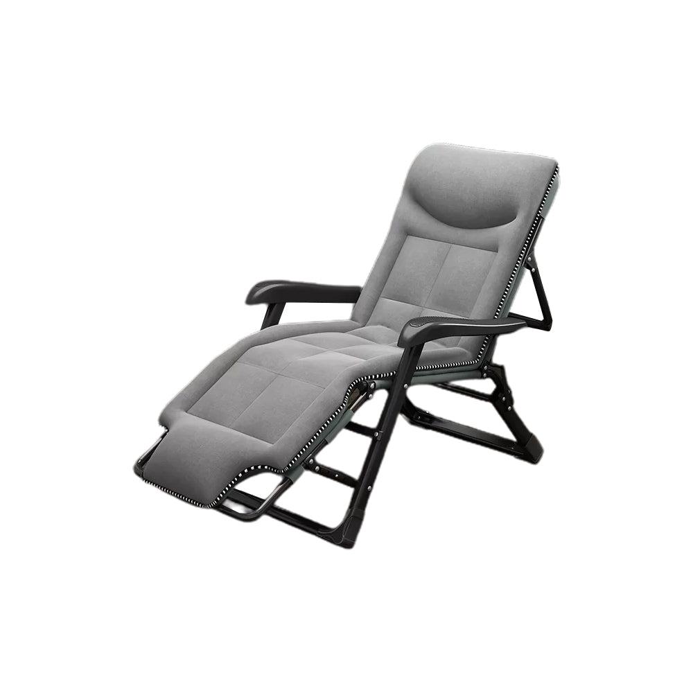 Ergonimic Recliner in Contemporary Black Metal Base with Tufted Back Recliner & Cushion & Head Support Light Grey Clearhalo 'Chairs & Seating' 'furn' 'furn_recliners' 'Furniture' 'Living Room Furniture' 'Recliners' 7793153