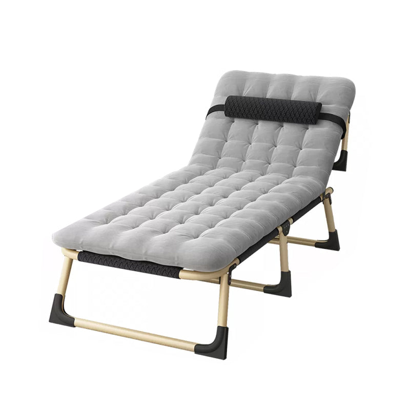 Silla reclinable contemporánea color sólido de metal sin bloqueo de posición de movimiento