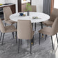 White Contemporary Rectangular and Round Easy Folding Dining Table Clearhalo 'Dining Tables & Seating' 'Dining Tables' 'dining_table' 'furn' 'furn_dining_table' 'Furniture' 'Kitchen & Dining Furniture' 7793511