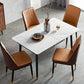 White Contemporary Rectangular and Round Easy Folding Dining Table Clearhalo 'Dining Tables & Seating' 'Dining Tables' 'dining_table' 'furn' 'furn_dining_table' 'Furniture' 'Kitchen & Dining Furniture' 7793513
