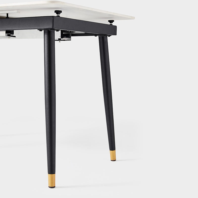 White Contemporary Rectangular and Round Easy Folding Dining Table Clearhalo 'Dining Tables & Seating' 'Dining Tables' 'dining_table' 'furn' 'furn_dining_table' 'Furniture' 'Kitchen & Dining Furniture' 7793515
