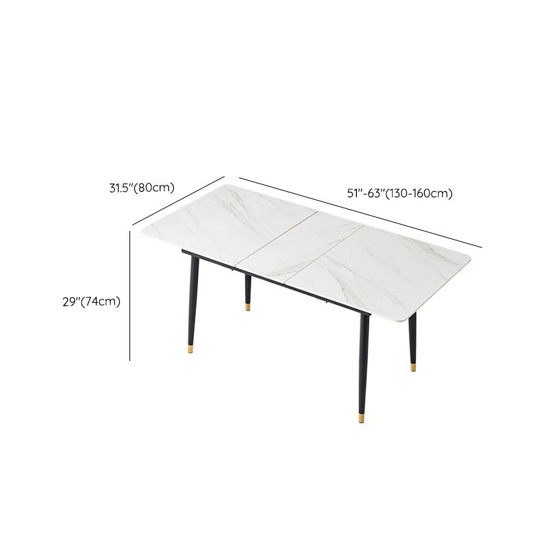 White Contemporary Rectangular and Round Easy Folding Dining Table Clearhalo 'Dining Tables & Seating' 'Dining Tables' 'dining_table' 'furn' 'furn_dining_table' 'Furniture' 'Kitchen & Dining Furniture' 7793520