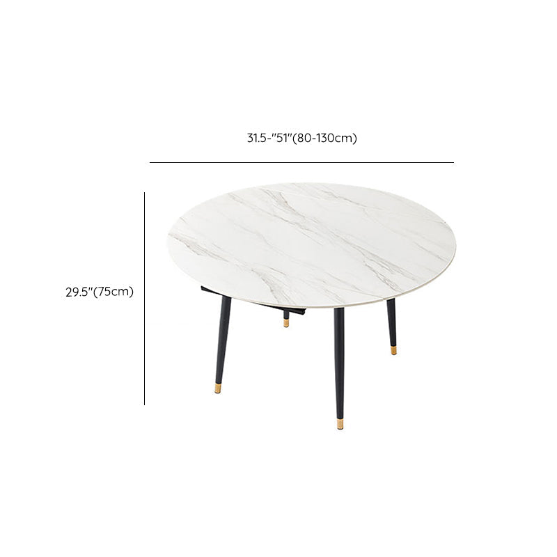 White Contemporary Rectangular and Round Easy Folding Dining Table Clearhalo 'Dining Tables & Seating' 'Dining Tables' 'dining_table' 'furn' 'furn_dining_table' 'Furniture' 'Kitchen & Dining Furniture' 7793521