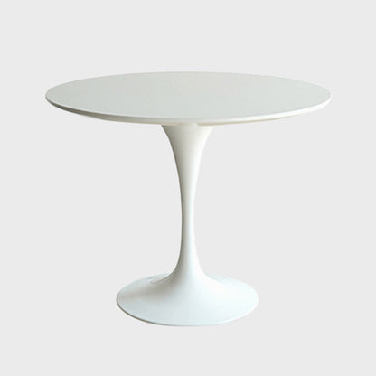 White Modern Round Stone Tabletop Dining Table with Tulip Base Matte White Without Chairs Clearhalo 'Dining Tables & Seating' 'Dining Tables' 'dining_table' 'furn' 'furn_dining_table' 'Furniture' 'Kitchen & Dining Furniture' 7793538
