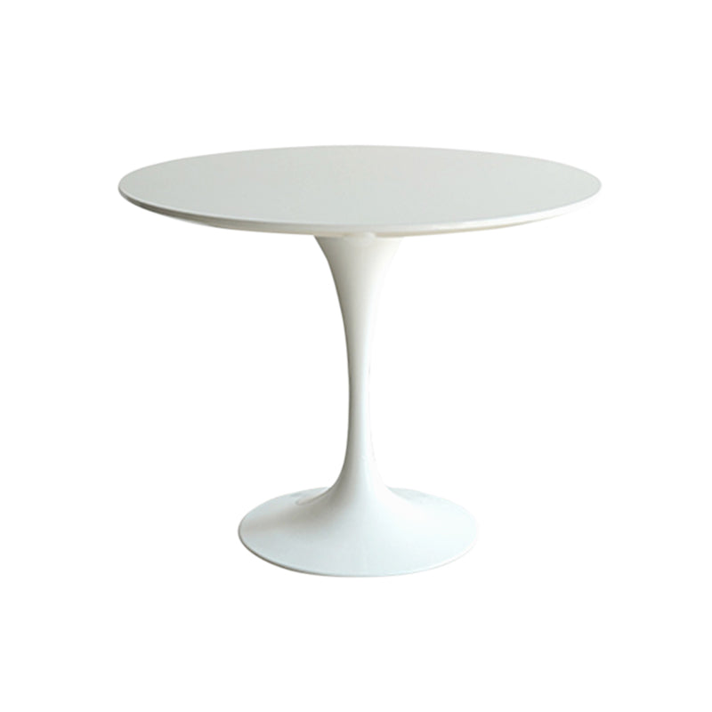 White Modern Round Stone Tabletop Dining Table with Tulip Base Clearhalo 'Dining Tables & Seating' 'Dining Tables' 'dining_table' 'furn' 'furn_dining_table' 'Furniture' 'Kitchen & Dining Furniture' 7793543