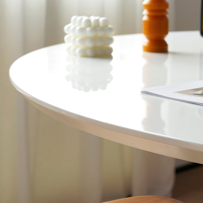 White Modern Round Stone Tabletop Dining Table with Tulip Base Clearhalo 'Dining Tables & Seating' 'Dining Tables' 'dining_table' 'furn' 'furn_dining_table' 'Furniture' 'Kitchen & Dining Furniture' 7793545