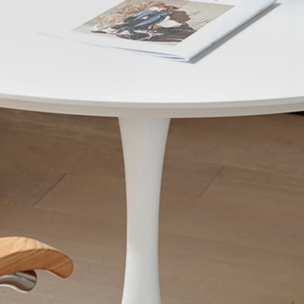 White Modern Round Stone Tabletop Dining Table with Tulip Base Clearhalo 'Dining Tables & Seating' 'Dining Tables' 'dining_table' 'furn' 'furn_dining_table' 'Furniture' 'Kitchen & Dining Furniture' 7793546