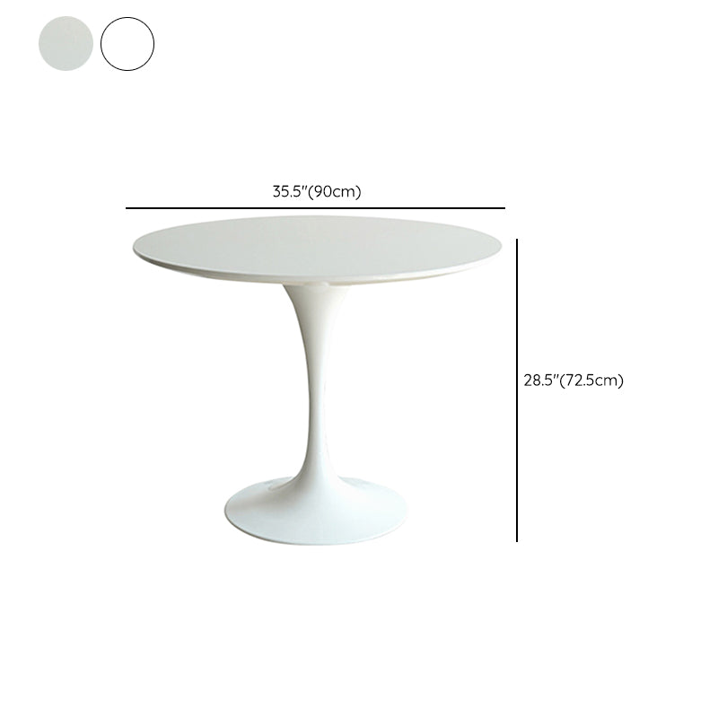 White Modern Round Stone Tabletop Dining Table with Tulip Base Clearhalo 'Dining Tables & Seating' 'Dining Tables' 'dining_table' 'furn' 'furn_dining_table' 'Furniture' 'Kitchen & Dining Furniture' 7793550