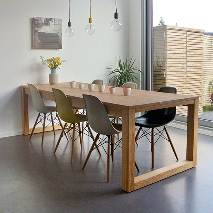 Modern Natural Pine Rectangular Top Dining Table with 4 Legs Clearhalo 'Dining Tables & Seating' 'Dining Tables' 'dining_table' 'furn' 'furn_dining_table' 'Furniture' 'Kitchen & Dining Furniture' 7793555