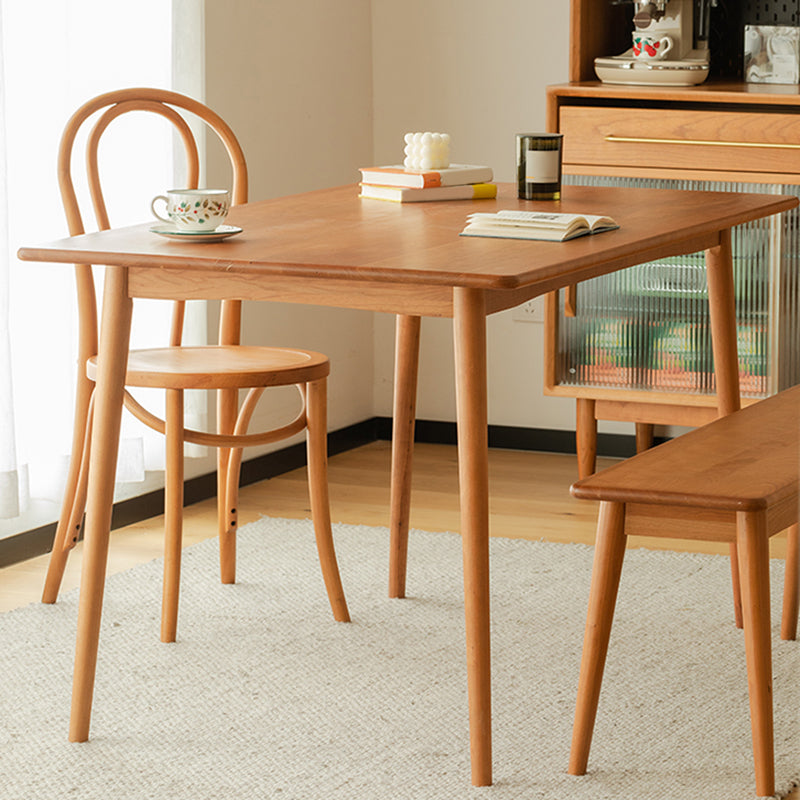 Modern Rectangular Solid Wood Tabletop Dining Table with 4 Legs Clearhalo 'Dining Tables & Seating' 'Dining Tables' 'dining_table' 'furn' 'furn_dining_table' 'Furniture' 'Kitchen & Dining Furniture' 7793585