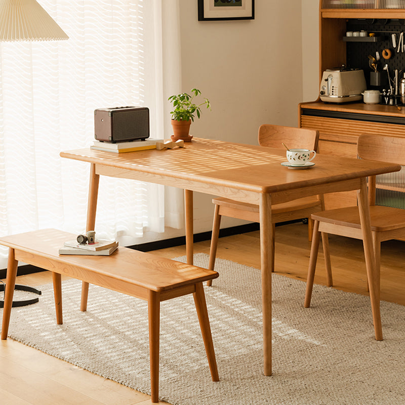 Modern Rectangular Solid Wood Tabletop Dining Table with 4 Legs Clearhalo 'Dining Tables & Seating' 'Dining Tables' 'dining_table' 'furn' 'furn_dining_table' 'Furniture' 'Kitchen & Dining Furniture' 7793587