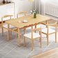 Contemporary Rectangular Wooden Dining Table with Stainless Steel Trestle Clearhalo 'Dining Tables & Seating' 'Dining Tables' 'dining_table' 'furn' 'furn_dining_table' 'Furniture' 'Kitchen & Dining Furniture' 7793599