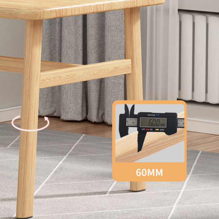 Contemporary Rectangular Wooden Dining Table with Stainless Steel Trestle Clearhalo 'Dining Tables & Seating' 'Dining Tables' 'dining_table' 'furn' 'furn_dining_table' 'Furniture' 'Kitchen & Dining Furniture' 7793608