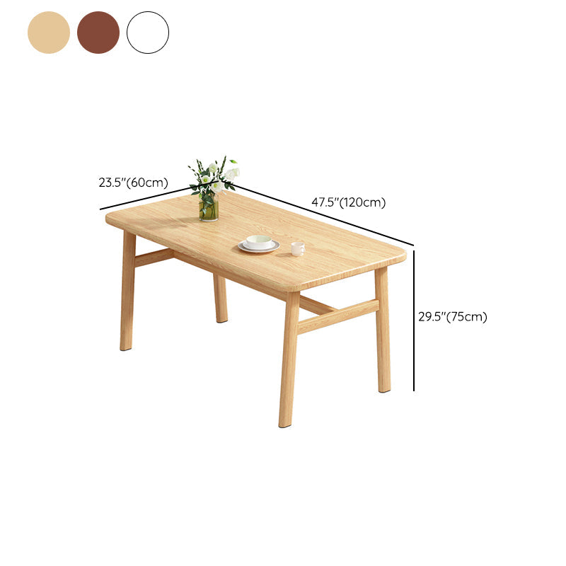 Contemporary Rectangular Wooden Dining Table with Stainless Steel Trestle Clearhalo 'Dining Tables & Seating' 'Dining Tables' 'dining_table' 'furn' 'furn_dining_table' 'Furniture' 'Kitchen & Dining Furniture' 7793612