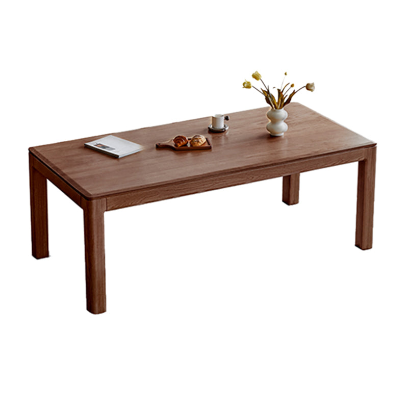Contemporary Rectangular Solid Wood Dining Table with 4 Foot Nut-Brown Without Chairs Clearhalo 'Dining Tables & Seating' 'Dining Tables' 'dining_table' 'furn' 'furn_dining_table' 'Furniture' 'Kitchen & Dining Furniture' 7793616