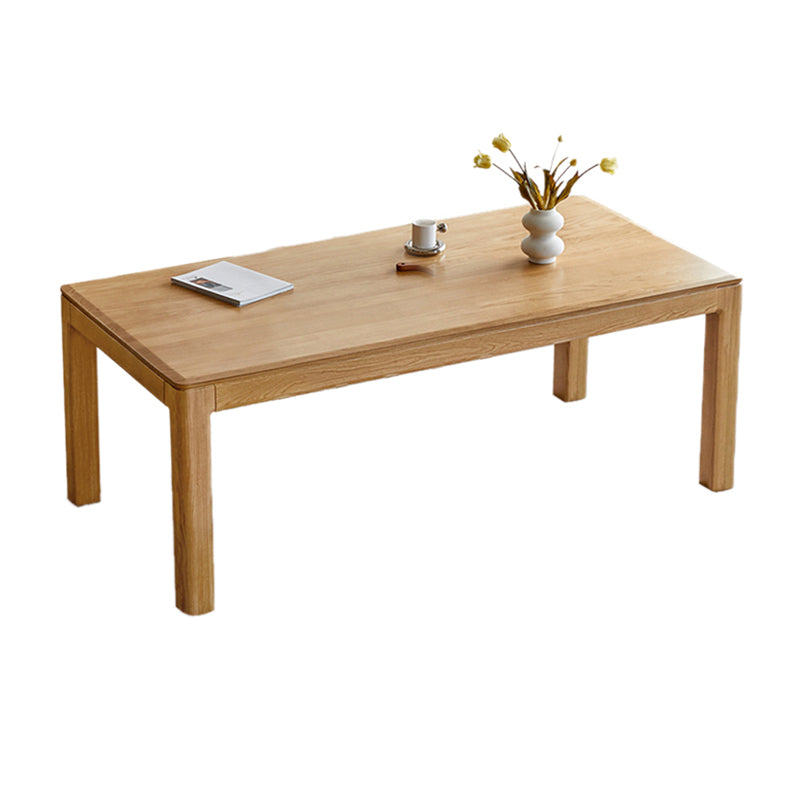 Contemporary Rectangular Solid Wood Dining Table with 4 Foot Natural Without Chairs Clearhalo 'Dining Tables & Seating' 'Dining Tables' 'dining_table' 'furn' 'furn_dining_table' 'Furniture' 'Kitchen & Dining Furniture' 7793620