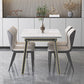 Modern White Rectangular Stone Dining Table with 4 Steel Foot
