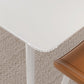 Contemporary White Rectangular Stone Dining Table with Steel Legs