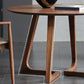 Modern Round Brown Rubberwood Dining Table with Double Pedestal Clearhalo 'Dining Tables & Seating' 'Dining Tables' 'dining_table' 'furn' 'furn_dining_table' 'Furniture' 'Kitchen & Dining Furniture' 7793662