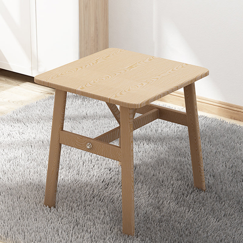 Contemporary Rectangular Wooden Dining Table with 4 Metal Foot Natural 23.6"L x 23.6"W x 29.5"H Without Chairs Clearhalo 'Dining Tables & Seating' 'Dining Tables' 'dining_table' 'furn' 'furn_dining_table' 'Furniture' 'Kitchen & Dining Furniture' 7793699