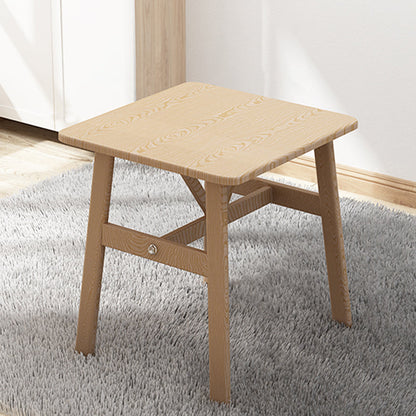 Contemporary Rectangular Wooden Dining Table with 4 Metal Foot Natural 23.6"L x 23.6"W x 29.5"H Without Chairs Clearhalo 'Dining Tables & Seating' 'Dining Tables' 'dining_table' 'furn' 'furn_dining_table' 'Furniture' 'Kitchen & Dining Furniture' 7793699