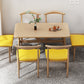 Contemporary Rectangular Wooden Dining Table with 4 Metal Foot Clearhalo 'Dining Tables & Seating' 'Dining Tables' 'dining_table' 'furn' 'furn_dining_table' 'Furniture' 'Kitchen & Dining Furniture' 7793701