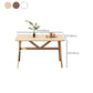 Contemporary Rectangular Wooden Dining Table with 4 Metal Foot Clearhalo 'Dining Tables & Seating' 'Dining Tables' 'dining_table' 'furn' 'furn_dining_table' 'Furniture' 'Kitchen & Dining Furniture' 7793713