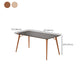 Table de salle à manger rectangulaire moderne avec plateau en pierre noire et 4 pieds en bois massif