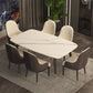Contemporary Rectangular White Stone Dining Table with Steel Legs Clearhalo 'Dining Tables & Seating' 'Dining Tables' 'dining_table' 'furn' 'furn_dining_table' 'Furniture' 'Kitchen & Dining Furniture' 7793733