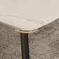 Contemporary Rectangular White Stone Dining Table with Steel Legs Clearhalo 'Dining Tables & Seating' 'Dining Tables' 'dining_table' 'furn' 'furn_dining_table' 'Furniture' 'Kitchen & Dining Furniture' 7793738