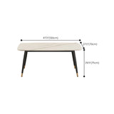 Contemporary Rectangular White Stone Dining Table with Steel Legs Clearhalo 'Dining Tables & Seating' 'Dining Tables' 'dining_table' 'furn' 'furn_dining_table' 'Furniture' 'Kitchen & Dining Furniture' 7793744