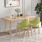 Contemporary Rectangular White and Walnut Wooden Dining Table with Double Pedestal Clearhalo 'Dining Tables & Seating' 'Dining Tables' 'dining_table' 'furn' 'furn_dining_table' 'Furniture' 'Kitchen & Dining Furniture' 7793746