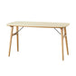 Modern Rectangular White Stone Top Dining Table with 4 Solid Wood Legs Natural Without Chairs Clearhalo 'Dining Tables & Seating' 'Dining Tables' 'dining_table' 'furn' 'furn_dining_table' 'Furniture' 'Kitchen & Dining Furniture' 7793764