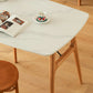 Modern Rectangular White Stone Top Dining Table with 4 Solid Wood Legs Clearhalo 'Dining Tables & Seating' 'Dining Tables' 'dining_table' 'furn' 'furn_dining_table' 'Furniture' 'Kitchen & Dining Furniture' 7793772