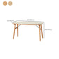 Modern Rectangular White Stone Top Dining Table with 4 Solid Wood Legs Clearhalo 'Dining Tables & Seating' 'Dining Tables' 'dining_table' 'furn' 'furn_dining_table' 'Furniture' 'Kitchen & Dining Furniture' 7793775