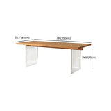 コンテンポラリーソリッドウッドトップとアクリルベースダイニングテーブルセット