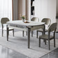 1/5/7/9 Pieces White Stainless Steel Top Dining Set for Home