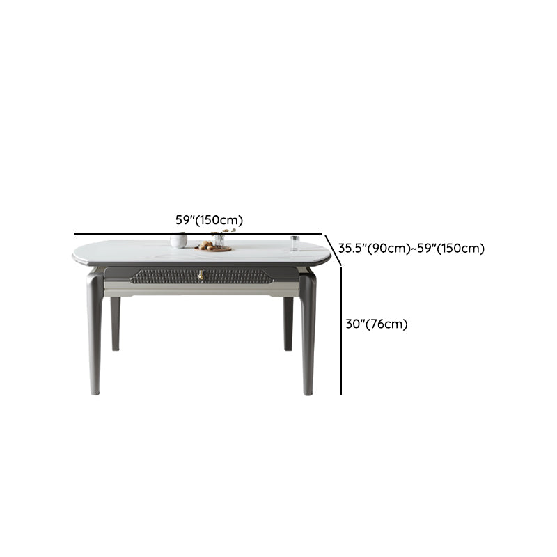 1/5/7/9 Pieces White Stainless Steel Top Dining Set for Home