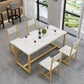1/2/3/5 piezas de forma rectangular mesa de comedor y silla